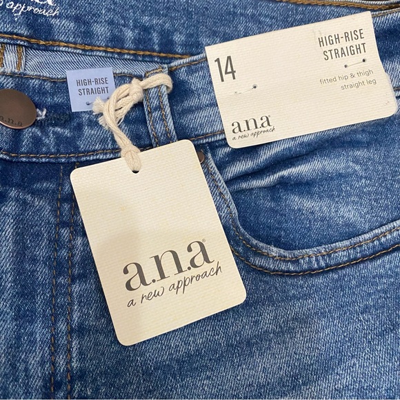 A.N.A. High Rise Straight Leg Jeans in Medium Bloom Size 14 NWT - Picture 11 of 13